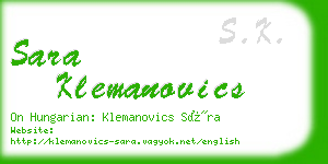 sara klemanovics business card